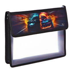 Папка для тетрадей, А5, пластиковая, 23×19×5 см «Тачка огонь»