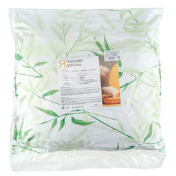 Подушка для сна 60х60см "Бамбук", "Оптима" силиконизированное волокно высшего сорта, полиэстер 100%, вес 0,8кг, чехол - тик 90г/м2, несъемный, внутренний чехол нетканное полотно (полиэстер 100%), упаковка п/э пресс, "Домашняя мода" (Россия)