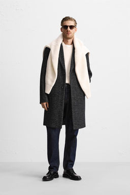 TEXTURED HERRINGBONE COAT