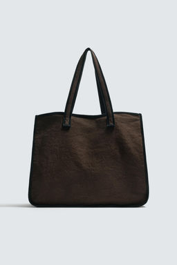 BOLSO SHOPPER TEJIDO / Marr?n - Zara фото 2