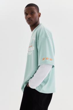 Camiseta estampada de malla Oversized Fit - H&m фото 6