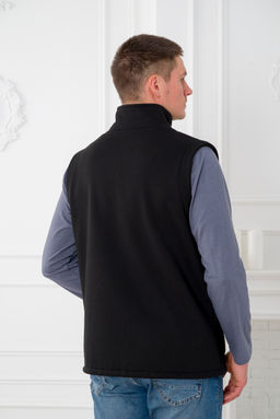 Жилет мужской из футера 3-х нитка черный макси - Амадэль фото 8