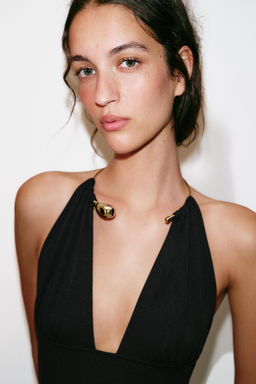 VESTIDO HALTER CHOKER / Negro - Zara фото 5