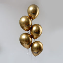 Шар латексный 12" «С Юбилеем», набор 15 шт., цвета золото ХРОМ