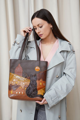 Сумка с аппликацией ДС-517-303 мокко