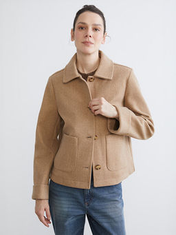 G?mlek Yaka Kad?n Ka?e Ceket