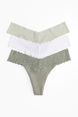 Pack 3 bragas Thong de encaje - H&m фото 4