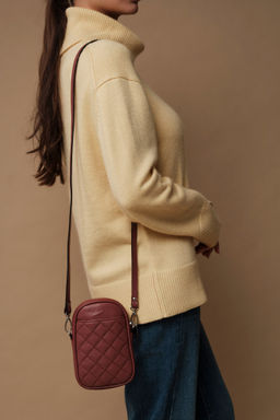 Сумка кожаная Azaro 30832 бордовая гуашь