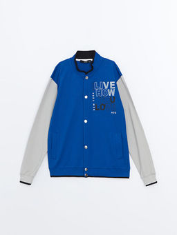 Bask?l? Uzun Kollu Erkek ?ocuk Kolej Ceket