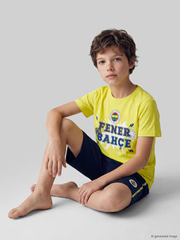 Fenerbah?e Bask?l? Erkek ?ocuk ?ortlu Pijama Tak?m?
