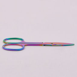 Ножницы маникюрные, прямые, широкие, 8.8 см, цвет хамелеон