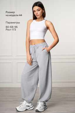 Женские брюки-багги из футера Happyfox фото 25