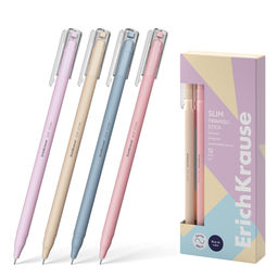 Цена за 12 шт. Ручка шариковая ErichKrause Slim Stick Tiramisu 0.7, цвет чернил синий (в коробке по 12 шт.)