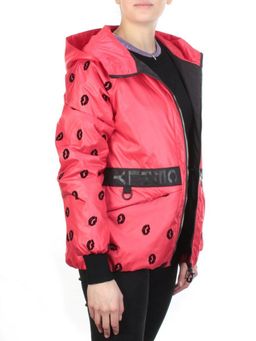 ZW-2166-C RED Куртка демисезонная женская BLACK LEOPARD (100 гр.синтепона)