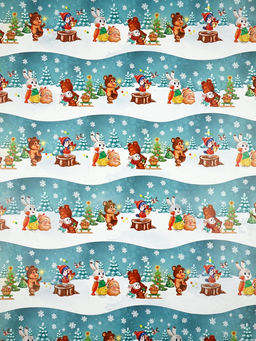 Набор упаковочной бумаги «Новогодняя», 4 листа, 70 × 100 см