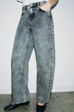 ZW COLLECTION RELAXED FIT MID-WAIST BALLOON JEANS - Zara фото 8