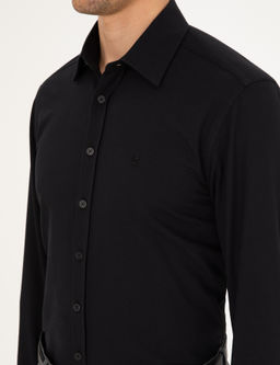 Siyah Regular Fit Uzun Kollu G_mlek