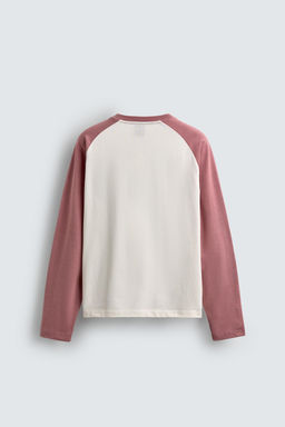 CAMISETA COLOR BLOCK / Blanco / Rosa