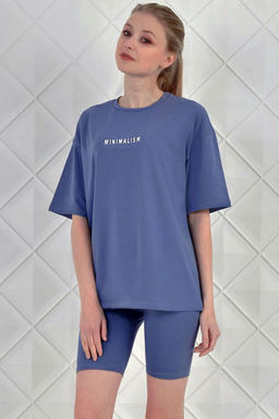 Арт. 5727 Костюм с велосипедками 42-50 (5 шт) Цвет:верх- пудра, низ- пудра