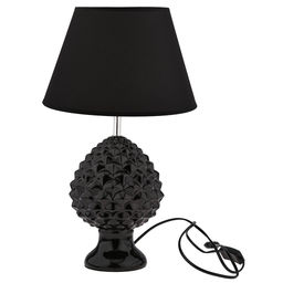 Светильник настольный "Фрида" д28см, h47,5см, абажур текстильный д28см, h17,5см, цвет - черный, основание керамическое д17см, h34см, глянцевая глазурь, цвет - черный (Китай) Светильник настольный "Фрида" д28см, h47,5см, абажур текстильный д28см, h17,5см, цвет - черный, основание керамическое д17см, h34см, глянцевая глазурь, цвет - черный (Китай)
