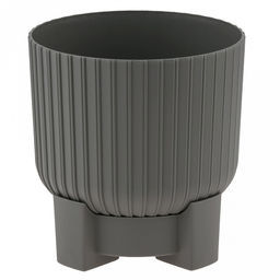 Горшок для цветов пластмассовый "Торин" 3,3л, д17,5см, h17,8см, с поддоном, серый-муссон (Россия)