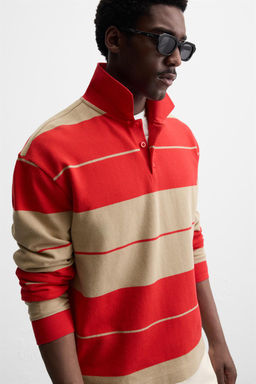 STRIPED PIQUE POLO SHIRT - Zara фото 6
