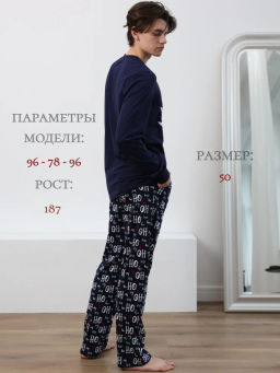 комплект(костюм) мужской с новогодним принтом хлопок 100% - Binita фото 12