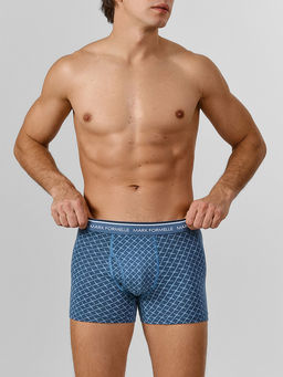 Цена за 2 штуки! Трусы боксеры мужские синие с узором - Mark formelle фото 2