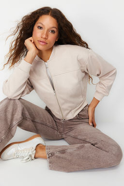 TRENDYOLMILLA Tas Oversize Suet Bomber Ceket Mont TWOSS24MO00048  фото 8