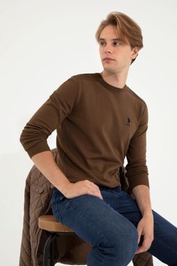 Мужской вязаный свитер кокосового цвета Basic - U.s. polo assn фото 3