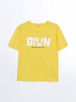 Bisiklet Yaka Berlin Bask?l? Erkek ?ocuk Ti??rt