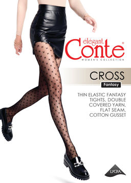 Колготки фантазийные CONTE CROSS Колготки с рисунком крестики nero - Conte elegant фото 4