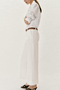 TROUSERS WITH TURN-UP CUFFS AND BELT - Zara фото 37