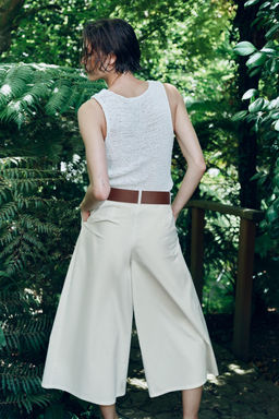 PANTAL?N CULOTTE CINTUR?N / Blanco - Zara фото 6