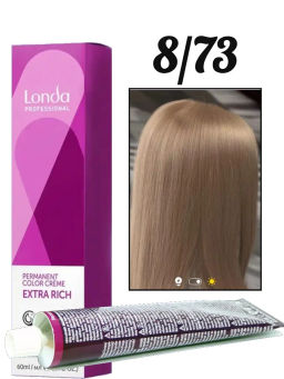 Стойкая краска 8/73 светлый блонд коричнево-золотистый LondaColor