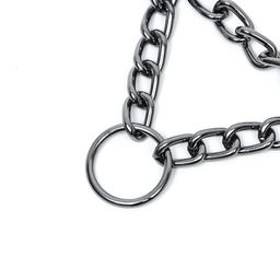 Ошейник - полуудавка металлический трехрядный, 50 см, толщина проволоки 2,5 мм, черный - Пижон фото 4