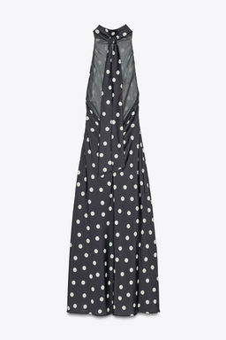 POLKA DOT SATIN MIDI DRESS - Zara фото 4