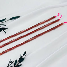 Бусины для украшений из Клубничного кварца (62 бусины) 39 см