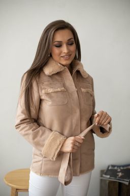 Дублёнка женская демисезонная 22565 (голубой) - Kankan фото 4