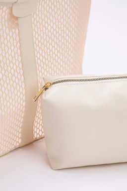 Nude File Detayl? Yavrulu Kad?n Maxi/Buyuk Tote Omuz Cantas? TAKSS25OC00075 - Trendyolmilla фото 4