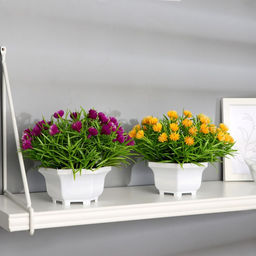 Искусственный цветок в горшке Чернушка дамасская, 18?15 см, МИКС