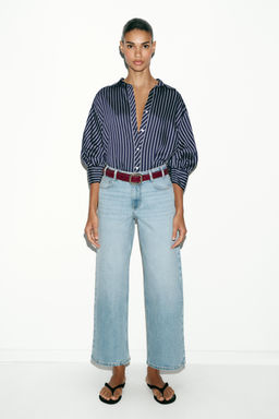 Z.10 HIGH-WAIST BELTED CULOTTES JEANS - Zara фото 24
