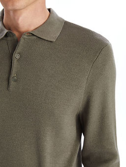 Polo Yaka Uzun Kollu Erkek Triko Kazak