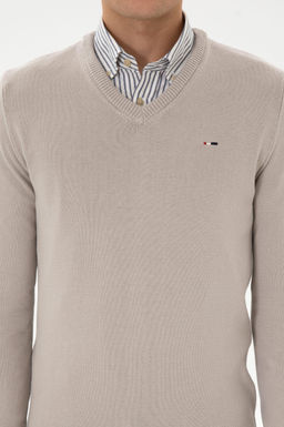 Erkek Slim Fit V Yaka Ta_ Basic Kazak - U.s. polo assn фото 6