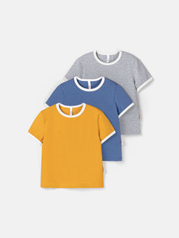 Комплект футболок Мёд/Деним/Серый меланж 3 шт