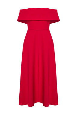 TRENDYOLMILLA Siyah Yaka Detayl? A-Kesim Dokuma S?k Abiye Elbise TPRSS24EL00210 фото 7