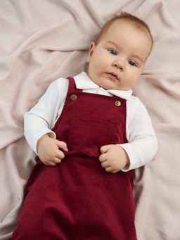 Полукомбинезон вельветовый Бордо 0+ - Bungly фото 7