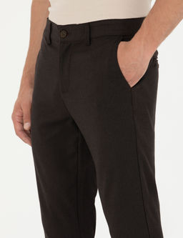 Koyu Kahverengi Arm_rl_ Slim Fit Kanvas Pantolon