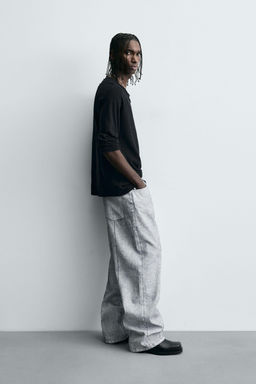 WAXED FINISH BAGGY FIT JEANS - Zara фото 4