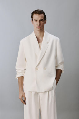 BLAZER RELAXED FIT TRAJE VISCOSA - LINO / Blanco - Zara фото 2